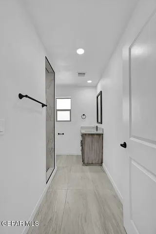 a bathroom with shower