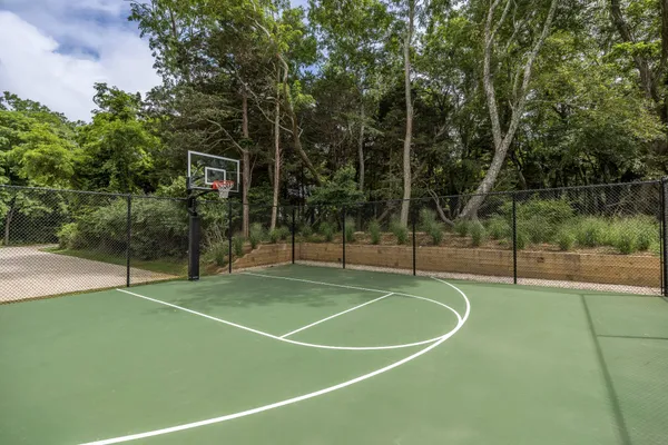 a view of a park with slide