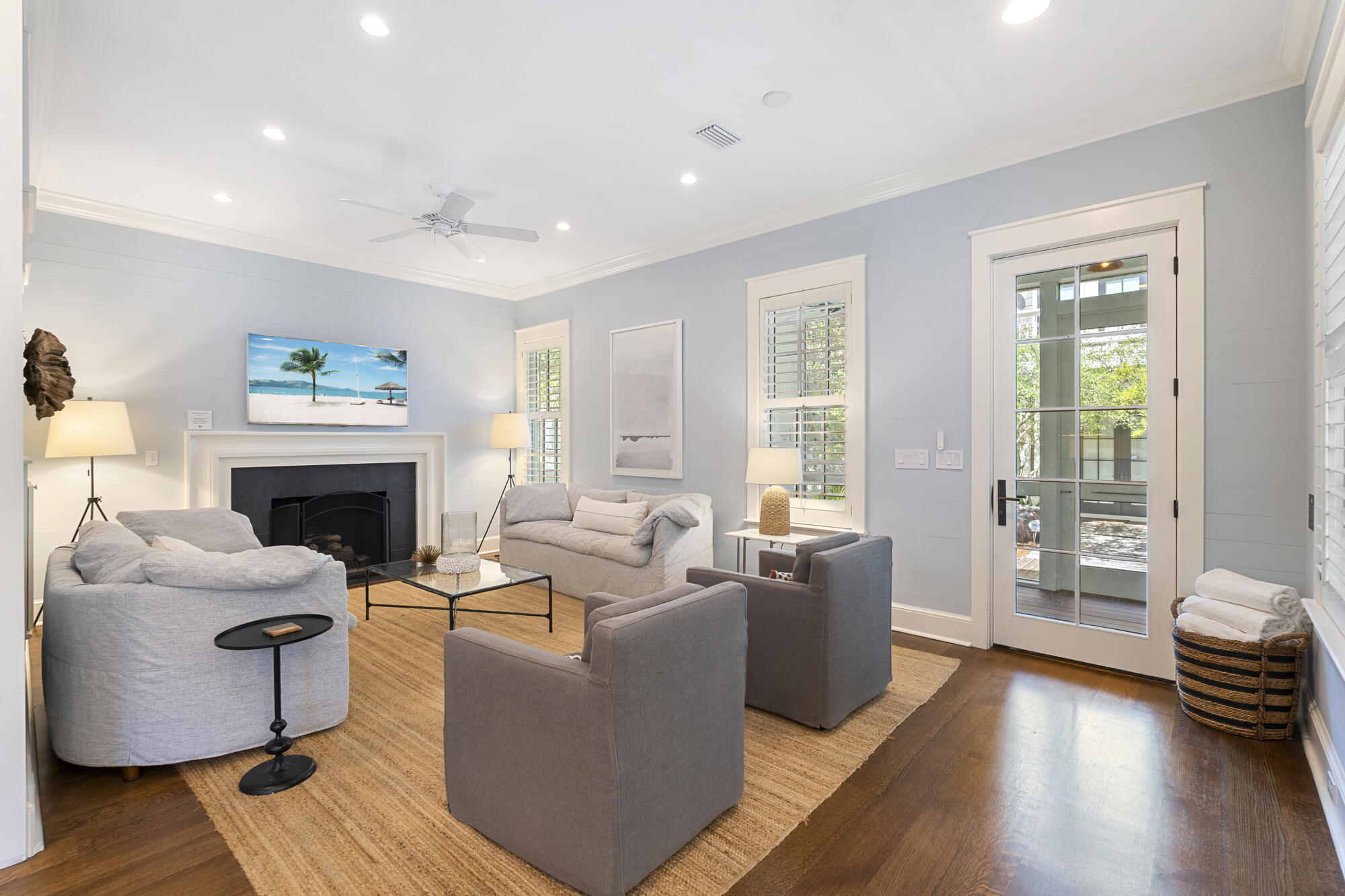 8 South Watch Tower Lane Watersound, FL 32461 - Photo 5 of 46 Living Room with Gas Fireplace - Seats 8
