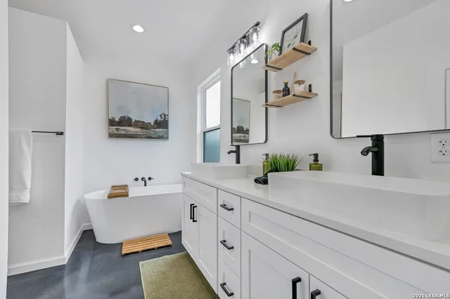 view of bathroom with a tub