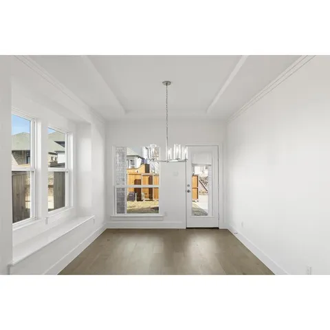 a open hall with a cabinet