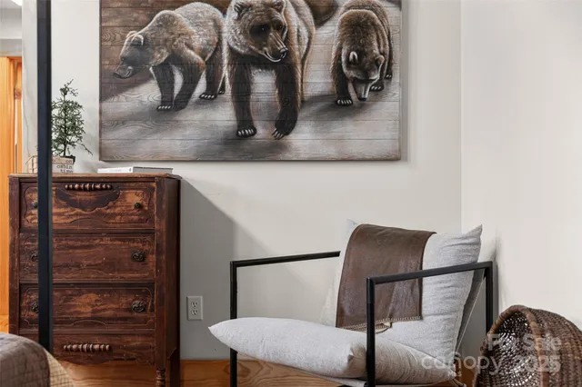 a view of a city with lush green forest