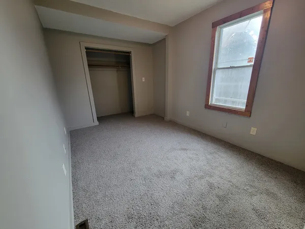 an empty room with a window