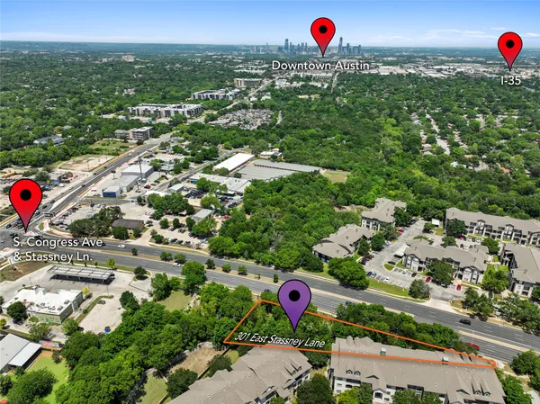 an aerial view of a houses