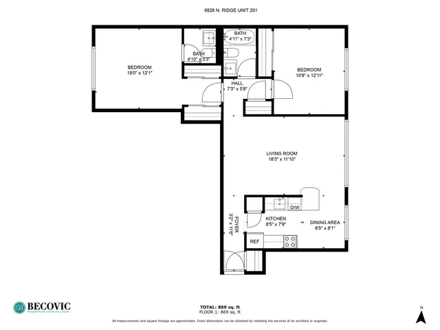 $2,200 | 6826 North Ridge Boulevard, Unit 201, Chicago, IL 60645