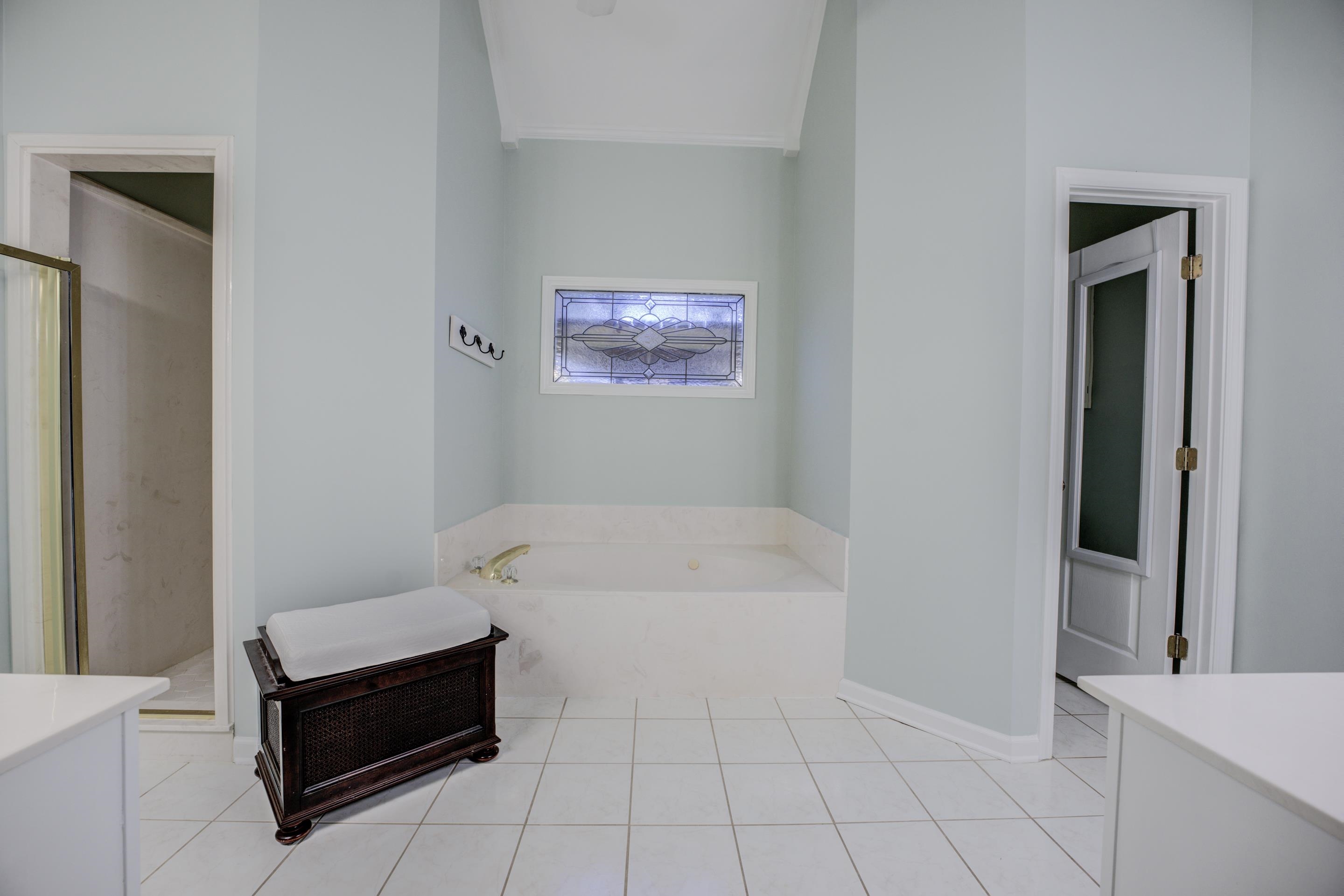 1594 John Ridge Drive Collierville, TN 38017 - Photo 13 of 29 Bathroom with shower with separate bathtub, vanity, and tile patterned floors