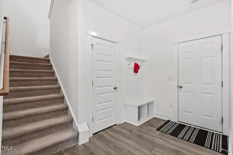 a view of an entryway with staircase