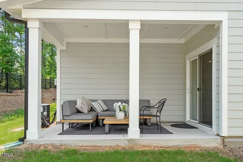 a outdoor view with a sitting space