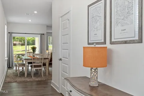 a workspace with furniture and wooden floor