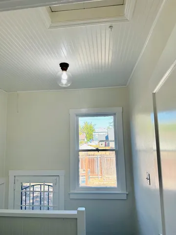 a view of a livingroom with a window