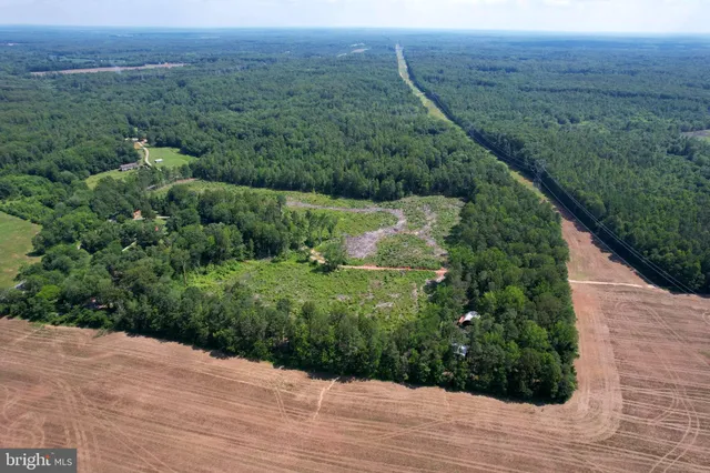a view of a green field with a yard
