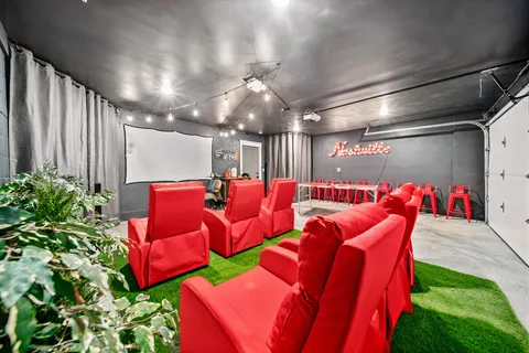 a view of a room with furniture