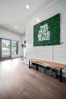 a living room with furniture and window