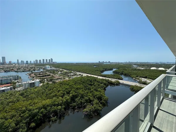 a view of a city from a balcony