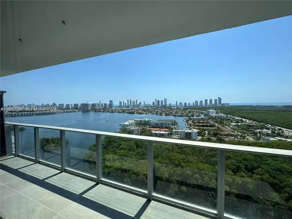 a view of a balcony with city view