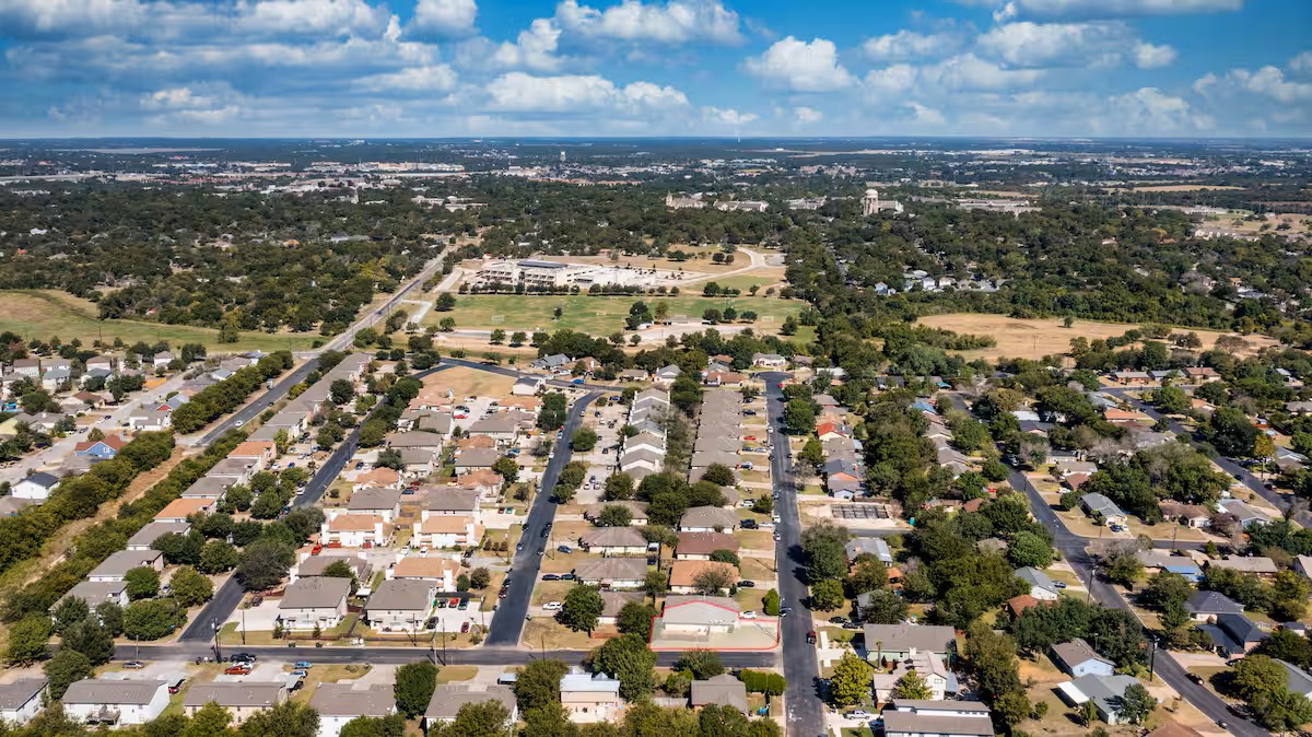 2304 Smith Branch Boulevard, Unit A Georgetown, TX 78626 - Photo 23 of 26 an aerial view of residential building with parking