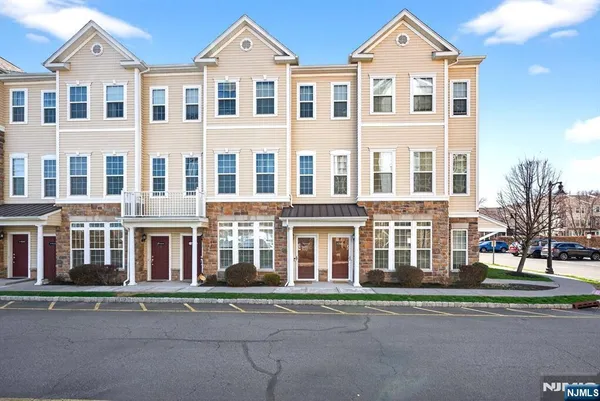 front view of a building with a street
