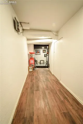 a view of a big room with wooden floor