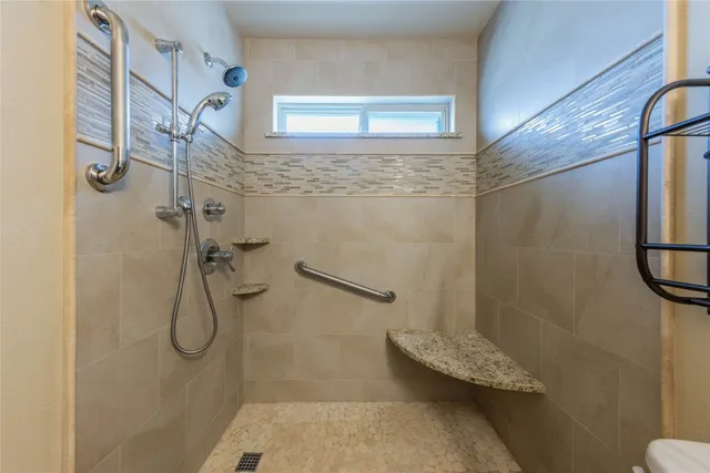 a bathroom with a shower