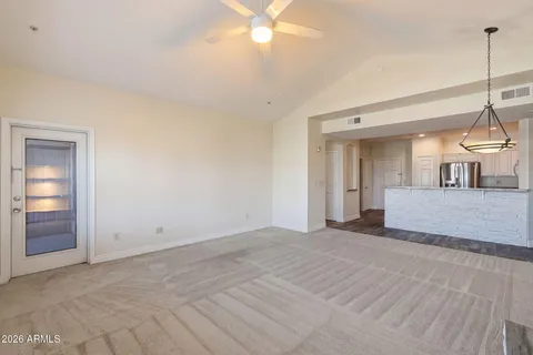 a view of a livingroom with a fireplace
