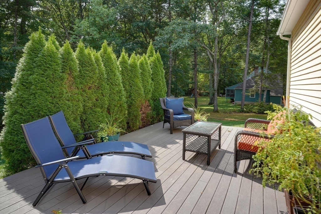 3 Pheasanthill Road Norfolk, MA 02056 - Photo 29 of 32 a view of a patio with lawn chairs next to a yard