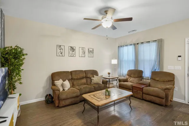 a living room with furniture