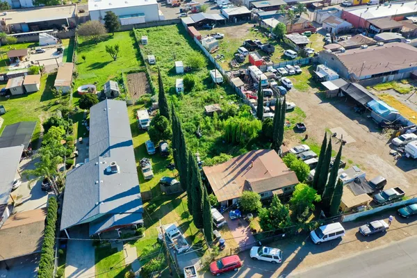 an aerial view of multiple houses