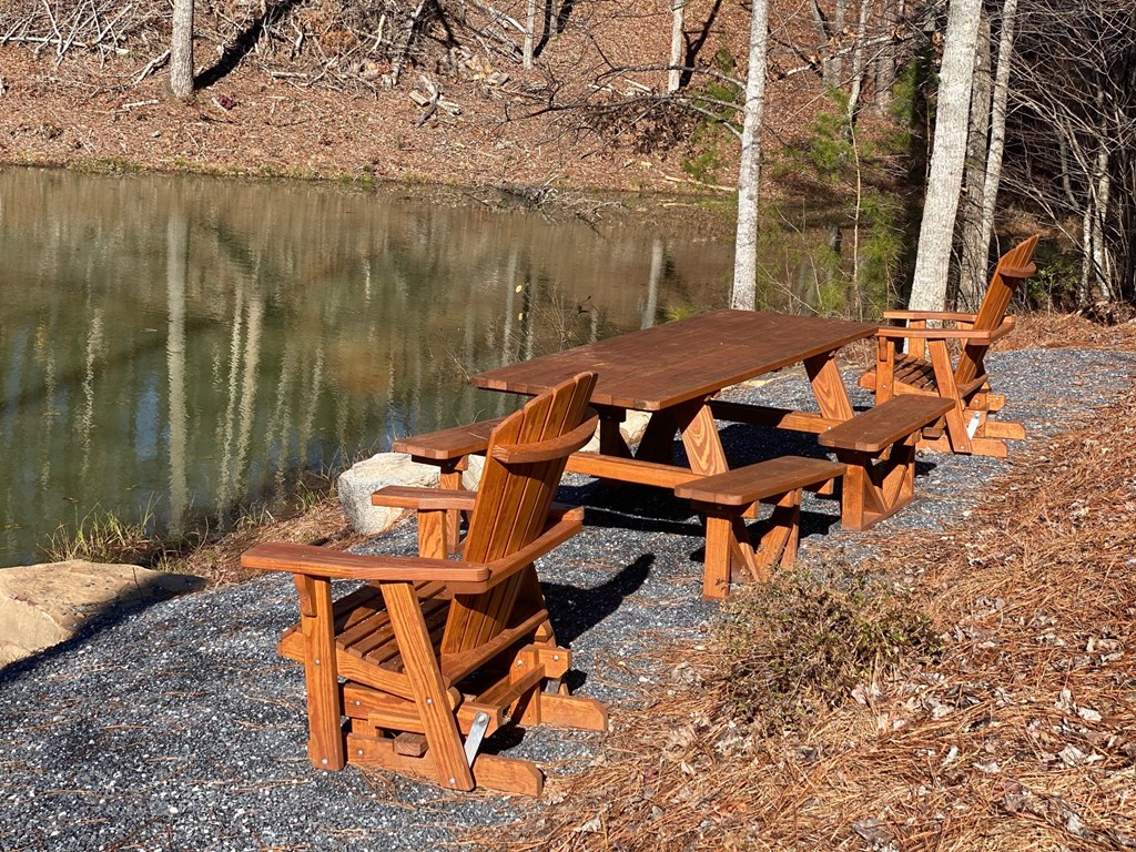 115 Ridge Wood Trail Hiawassee, GA 30546 - Photo 30 of 34 an aerial view of a backyard with table and chairs
