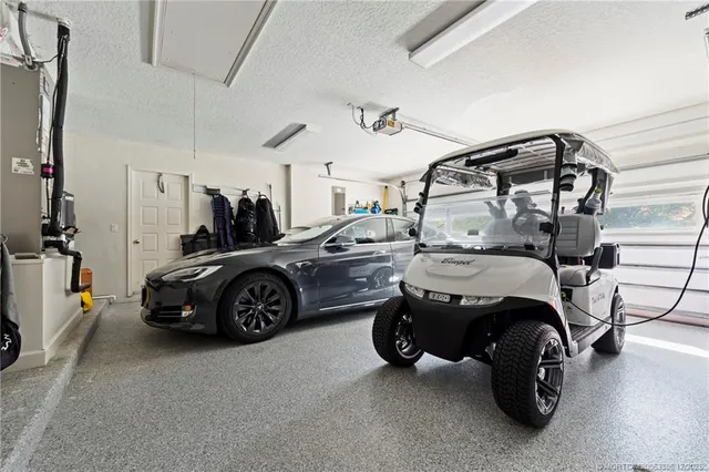 a view of a car in garage