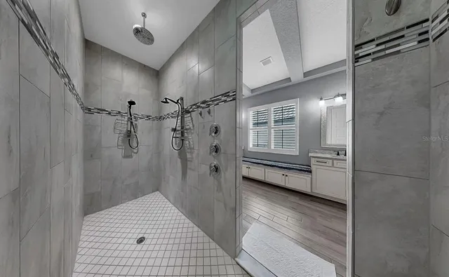 a bathroom with a shower