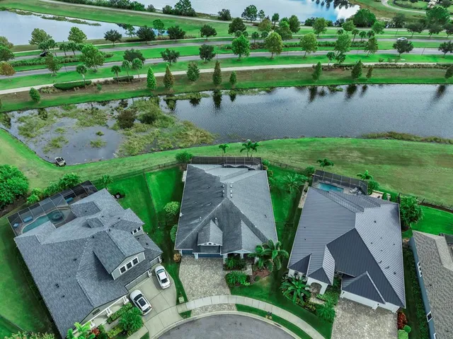 an aerial view of multiple house