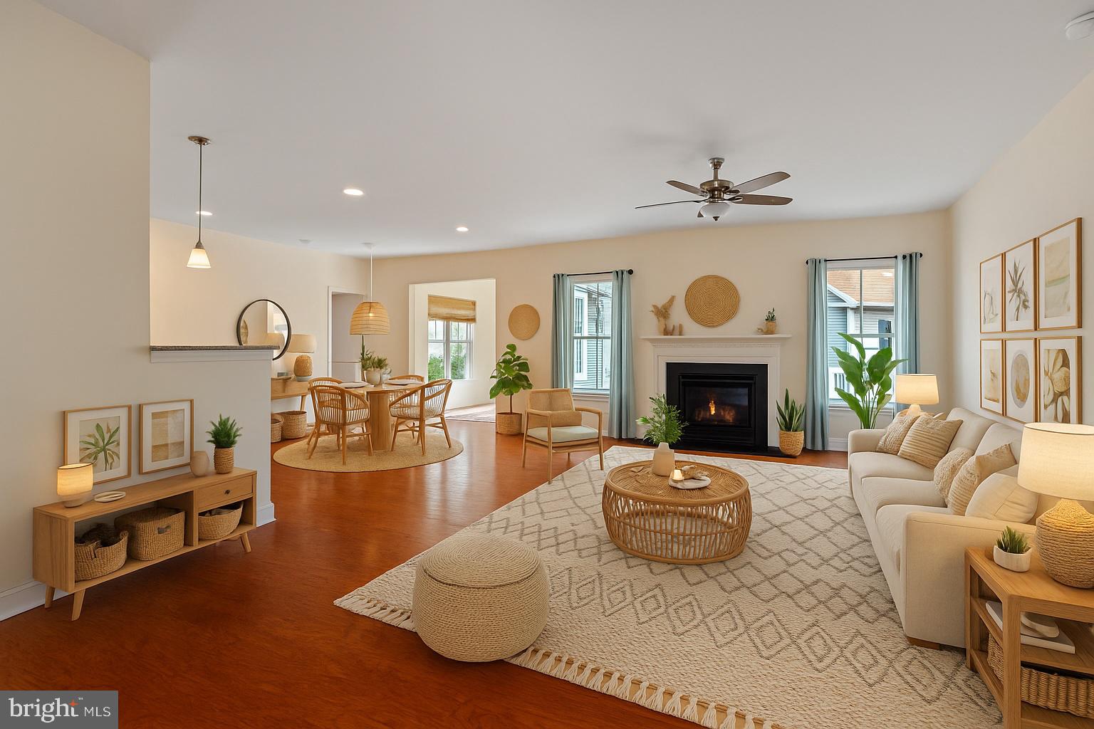 33301 Bayberry Court Dagsboro, DE 19939 - Photo 3 of 44 a living room with furniture and a fireplace