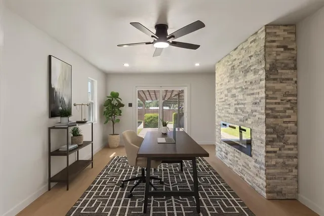 a room with furniture and window