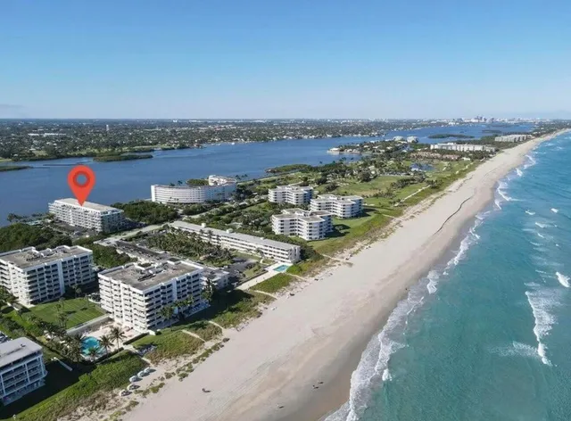 a view of a city and an ocean view