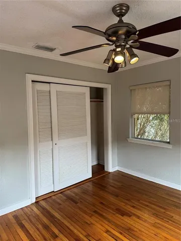 a view of a livingroom with a fan