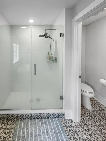 a bathroom with a shower