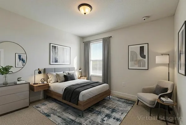 an empty room with closet area