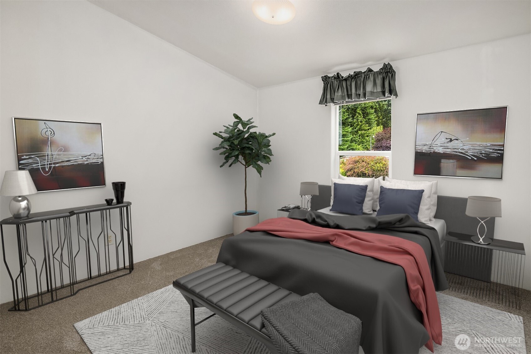 3222 206th Place Southeast Bothell, WA 98012 - Photo 17 of 32 a bed room with a bed and a painting on the wall