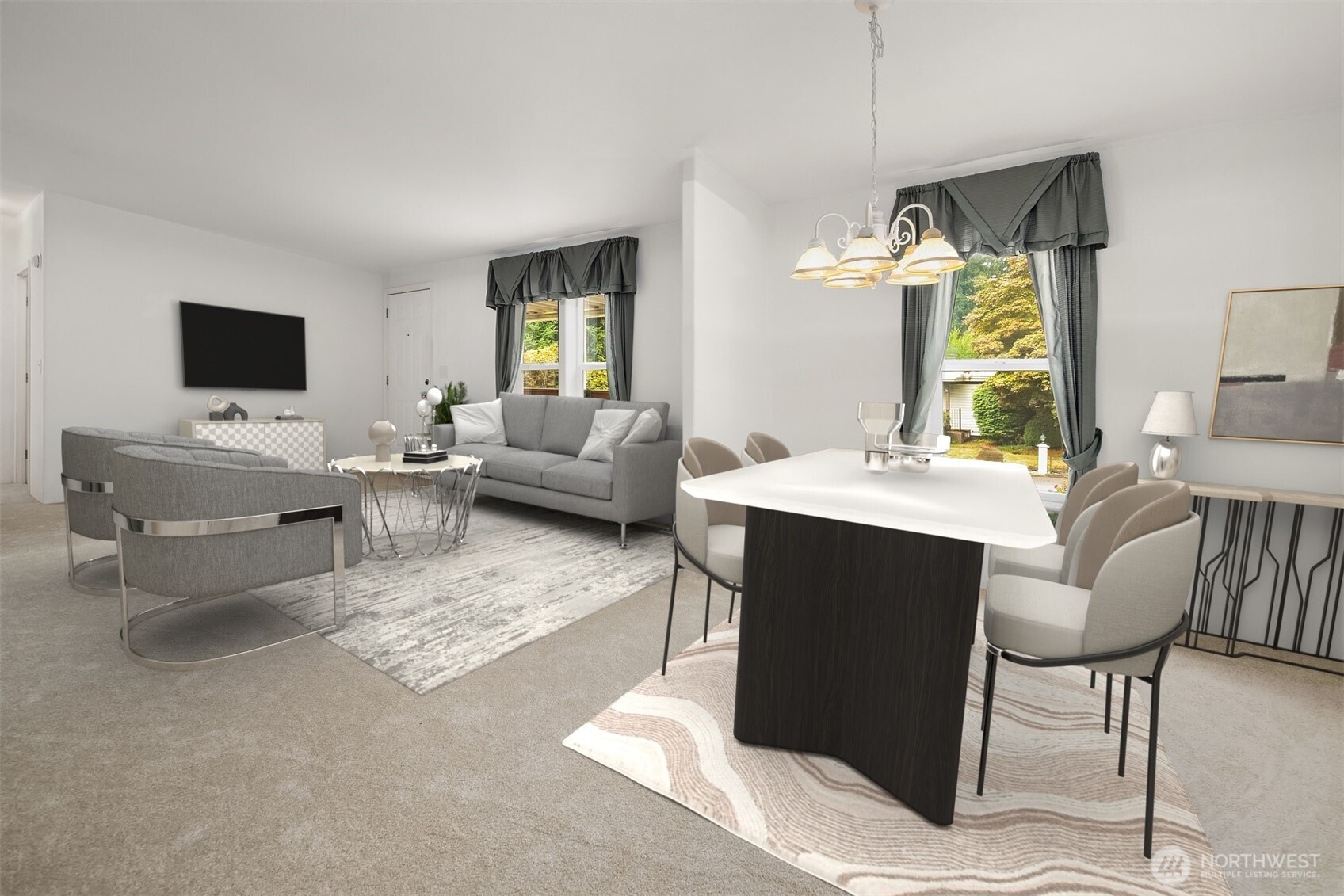 3222 206th Place Southeast Bothell, WA 98012 - Photo 4 of 32 a living room with furniture and a flat screen tv