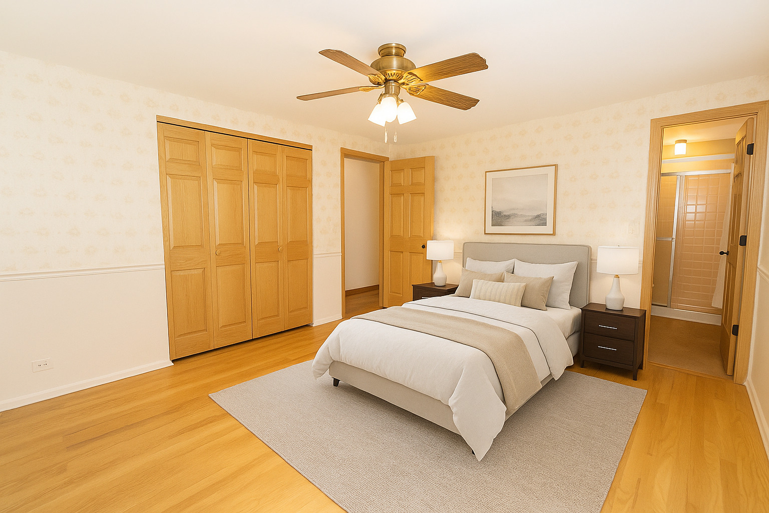 1908 Capri Lane Schaumburg, IL 60193 - Photo 17 of 39 a bedroom with a bed and a chandelier