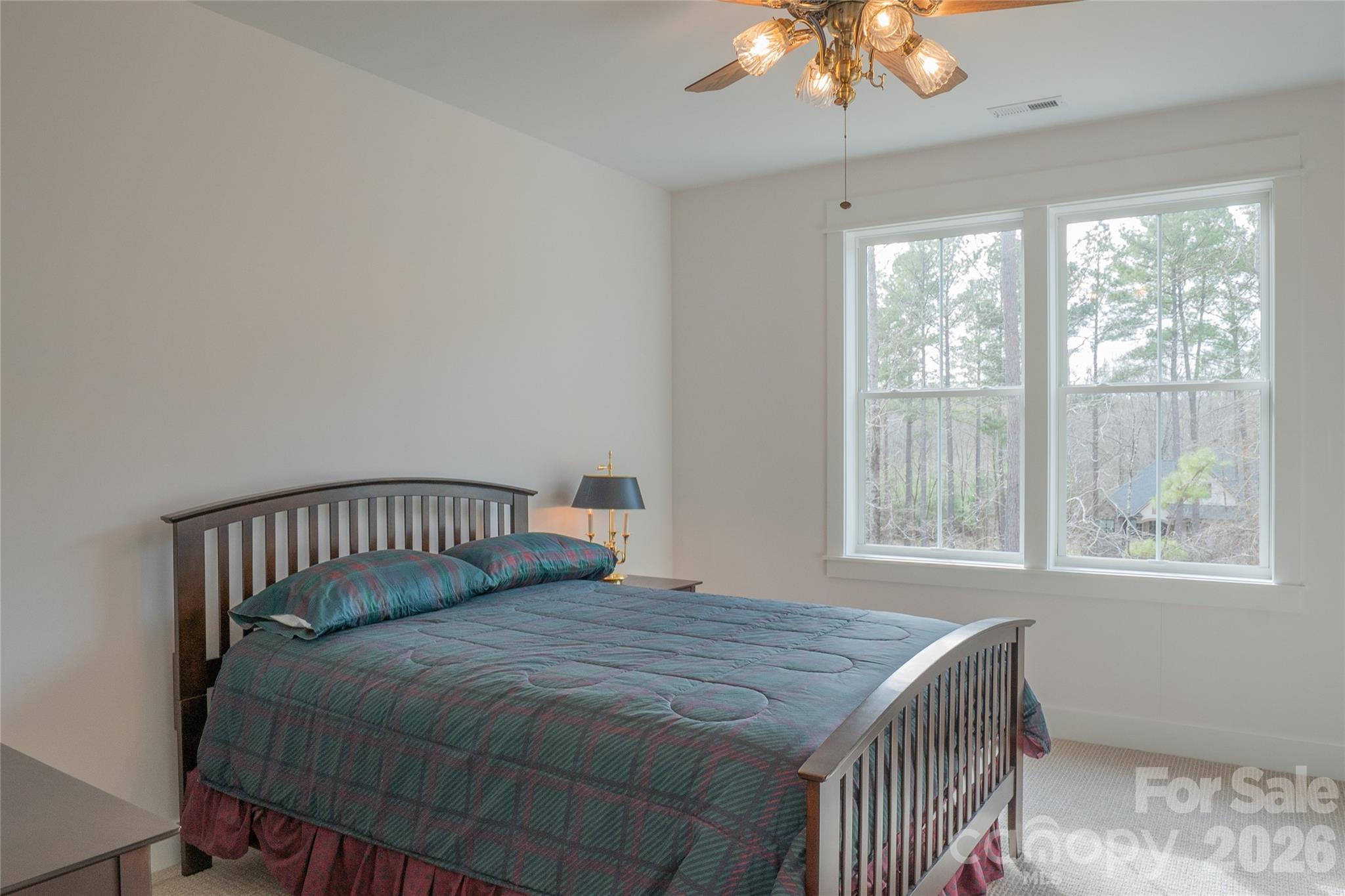 6178 Chimney Bluff Road Lancaster, SC 29720 - Photo 19 of 34 a bedroom with a bed and a chandelier