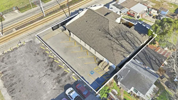 an aerial view of multiple house