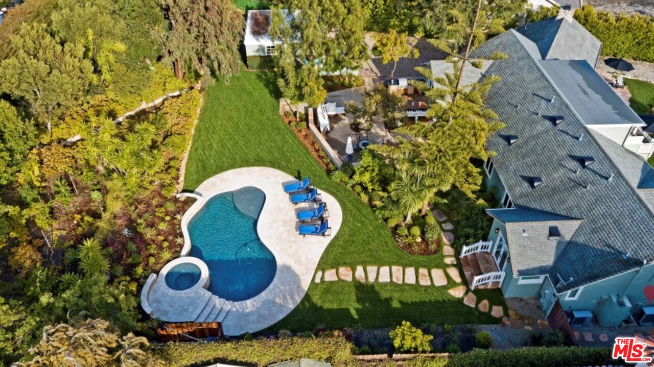 20779 Big Rock Drive Malibu, CA 90265 - Photo 4 of 37 an aerial view of a house with garden space and swimming pool