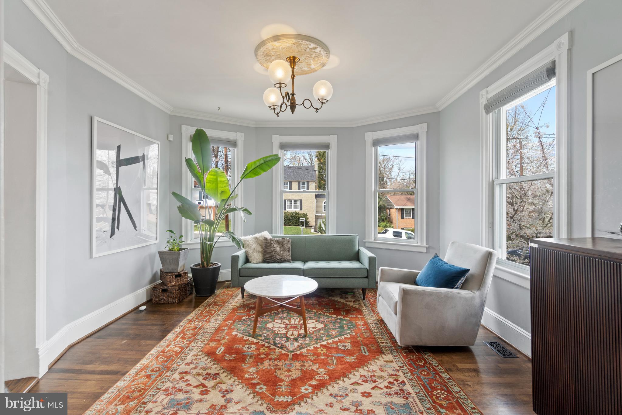 9409 Warren Street Silver Spring, MD 20910 - Photo 8 of 43 Huge windows in Parlor (Family Room) - 1st Floor