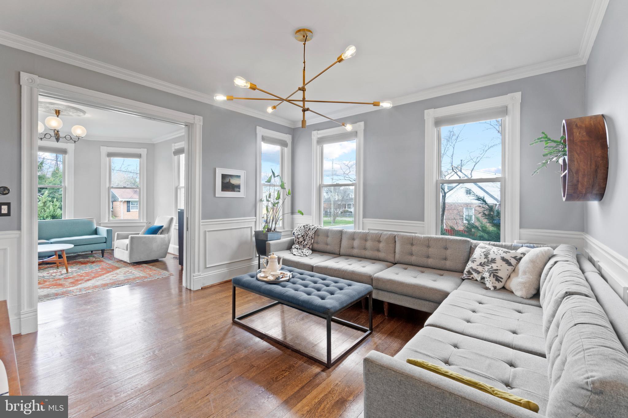 9409 Warren Street Silver Spring, MD 20910 - Photo 9 of 43 Pocket doors connect parlor to living room