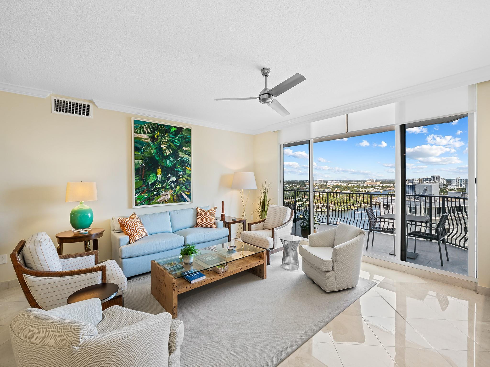 100 South Birch Road, Unit 1803 Fort Lauderdale, FL 33316 - Photo 4 of 42 Living Room with Intracoastal Views