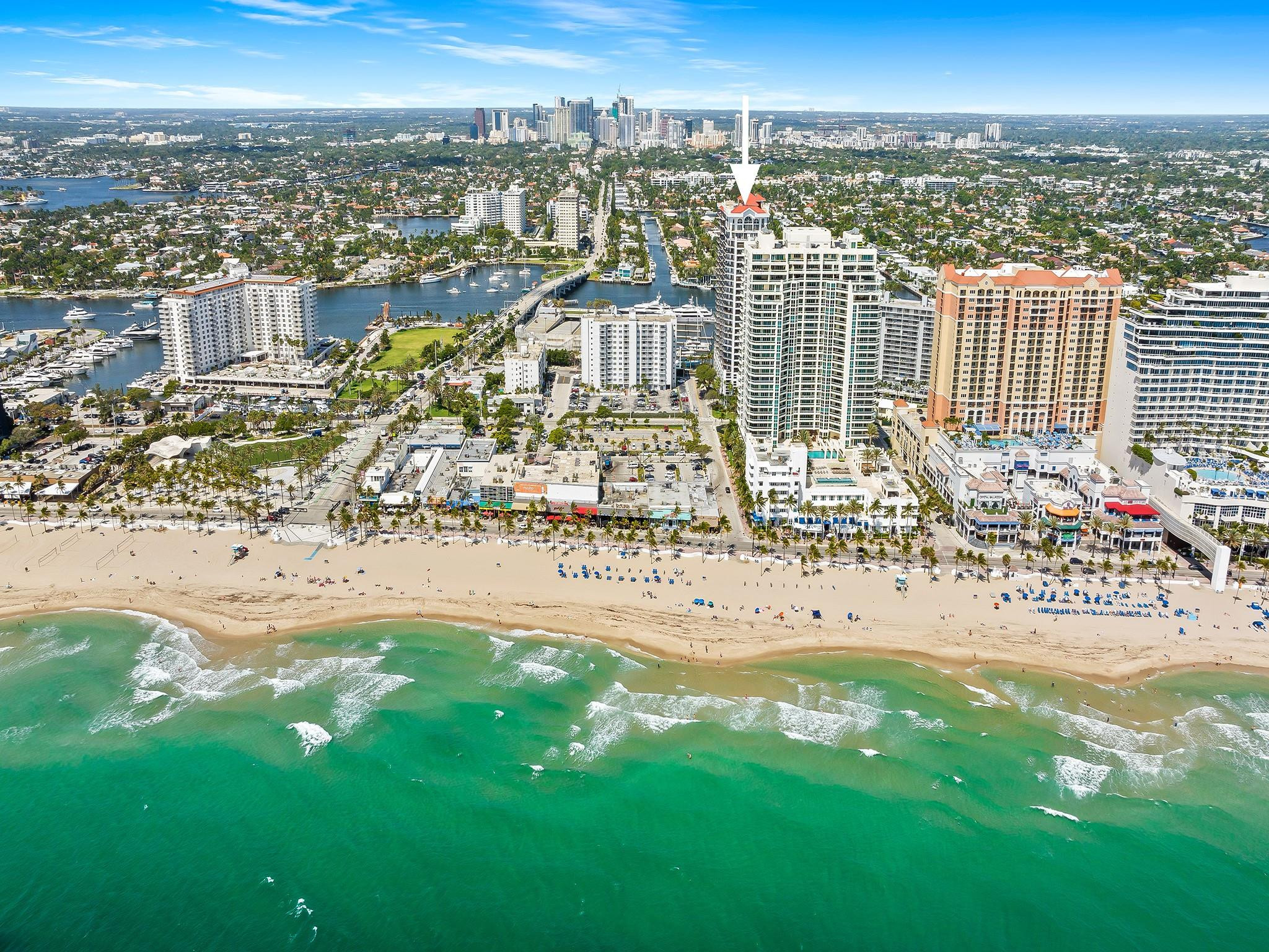 100 South Birch Road, Unit 1803 Fort Lauderdale, FL 33316 - Photo 41 of 42 Fort Lauderdale Beach with Jackson Tower