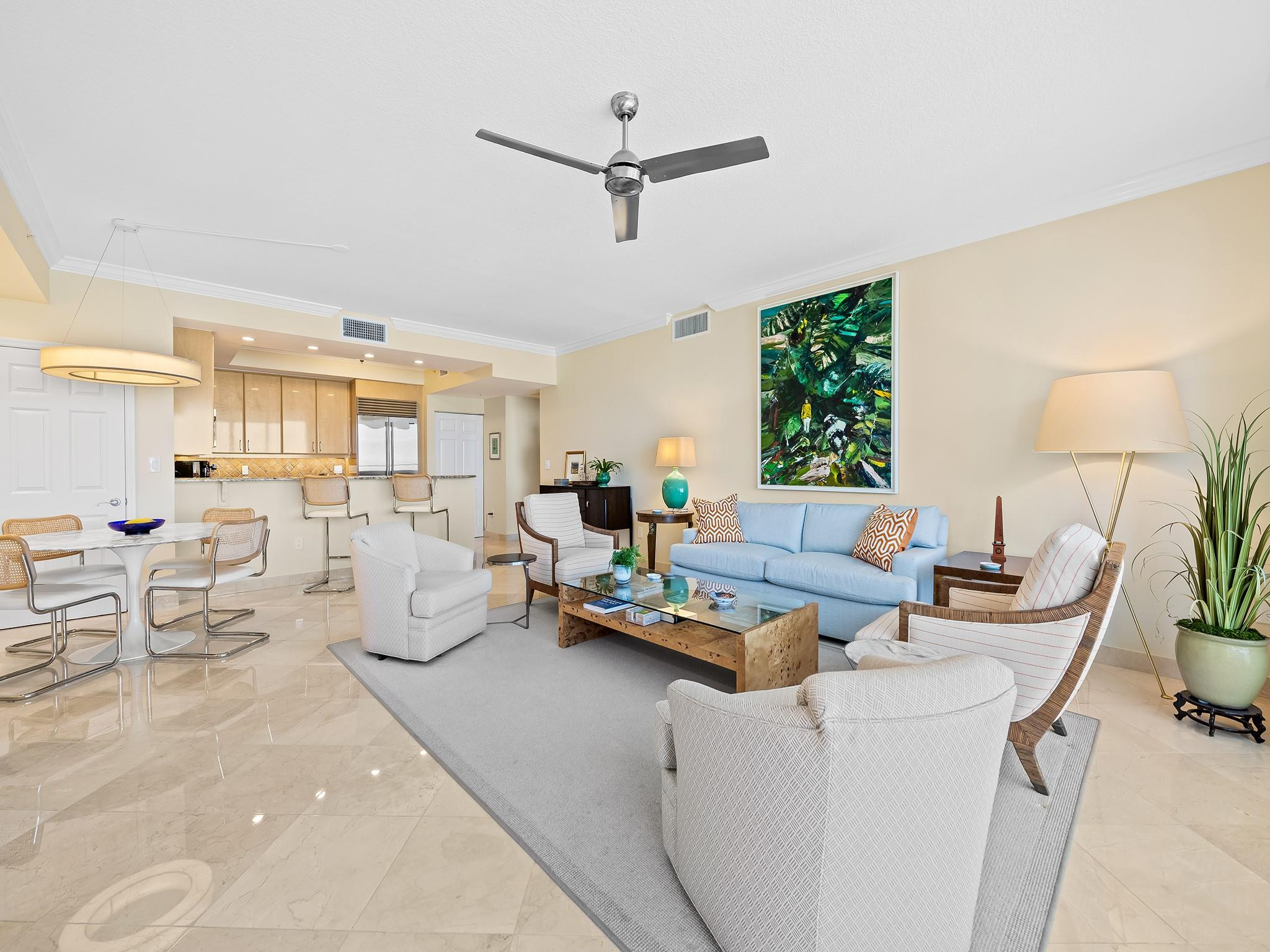 100 South Birch Road, Unit 1803 Fort Lauderdale, FL 33316 - Photo 6 of 42 Living Room / Dining Room / Kitchen