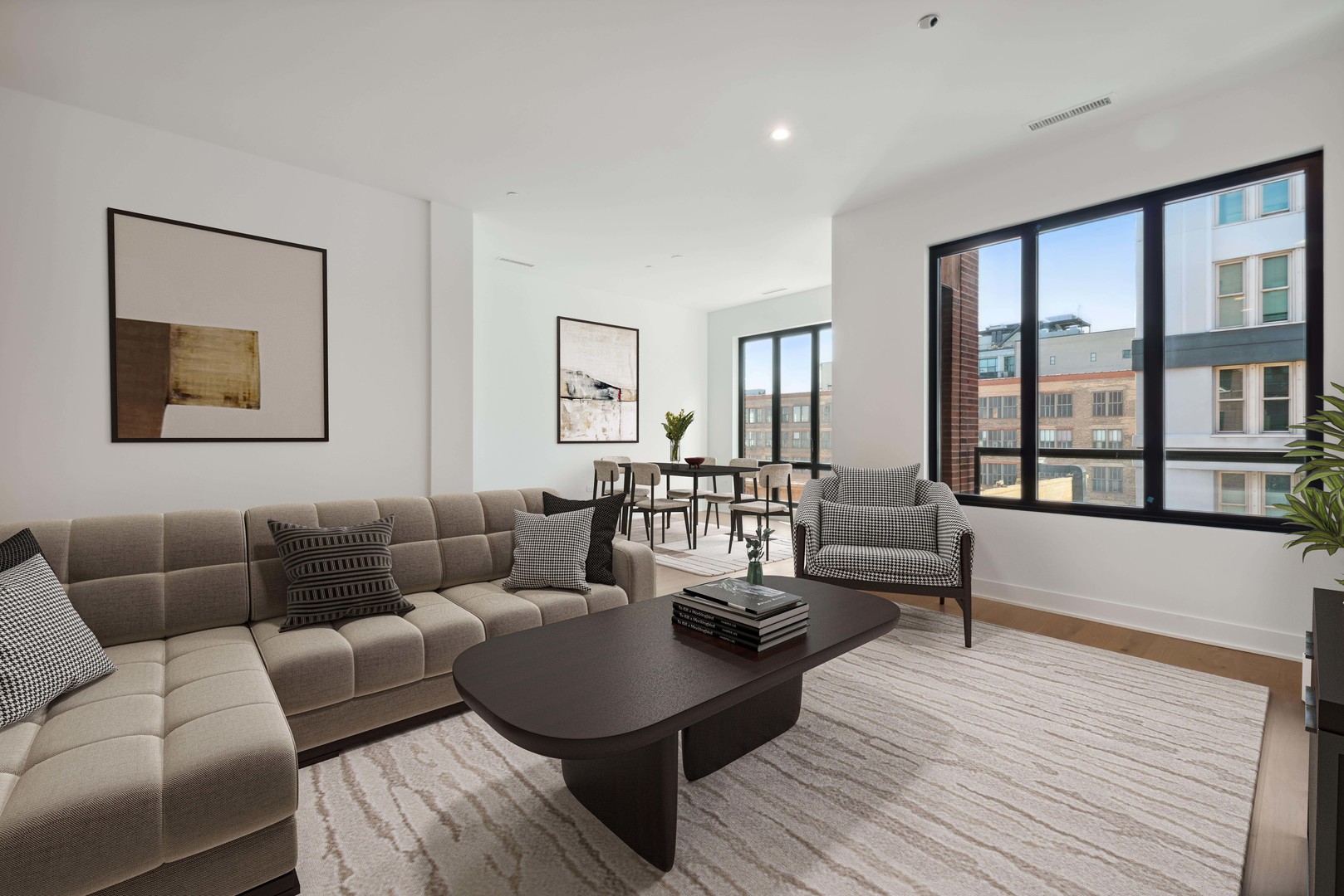 323 South Racine Avenue, Unit 6A Chicago, IL 60607 - Photo 6 of 28 a living room with furniture and a floor to ceiling window