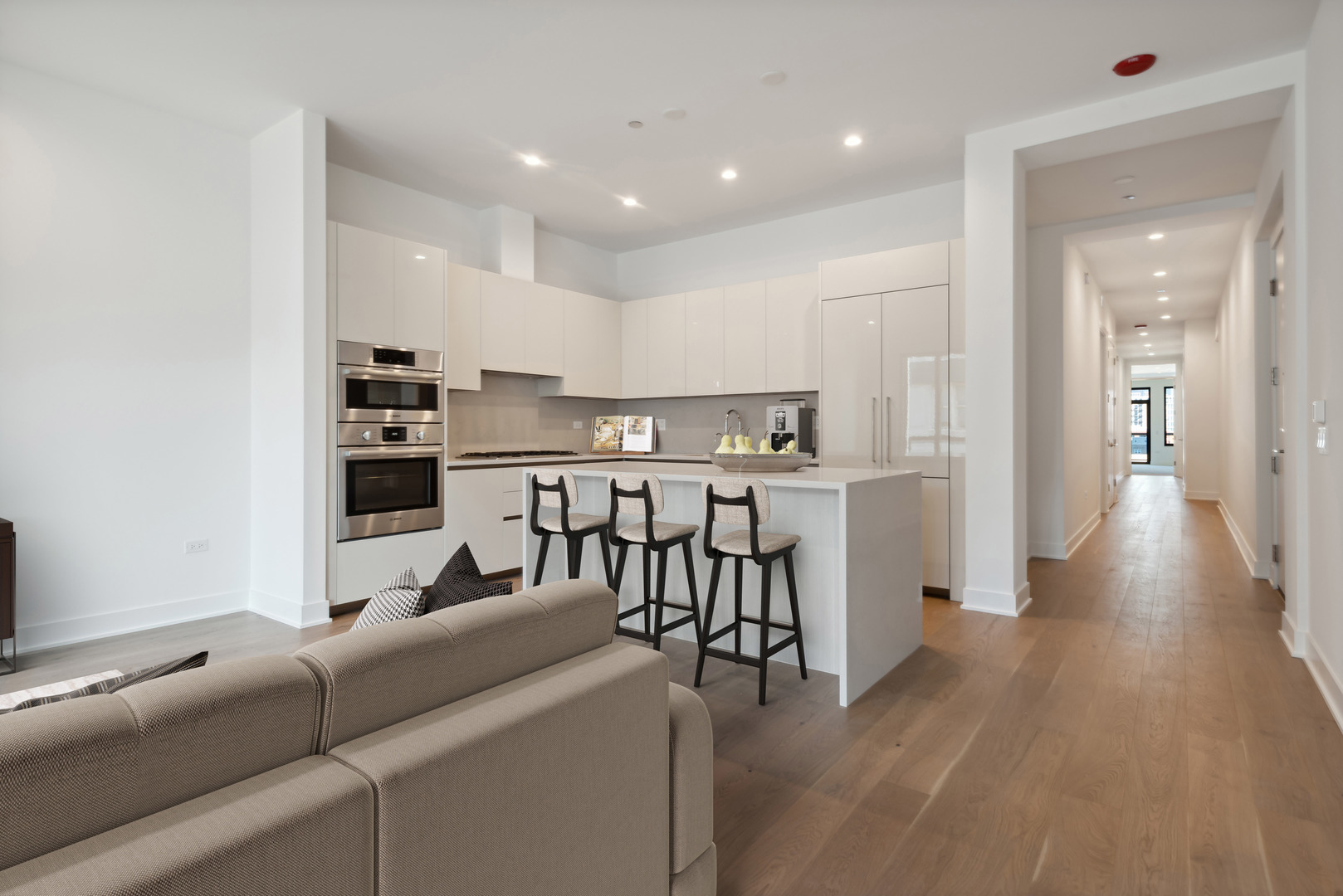 323 South Racine Avenue, Unit 6A Chicago, IL 60607 - Photo 10 of 28 a living room with stainless steel appliances furniture cabinets and a wooden floor